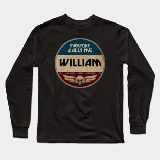 Vintage Name Tag: William Long Sleeve T-Shirt